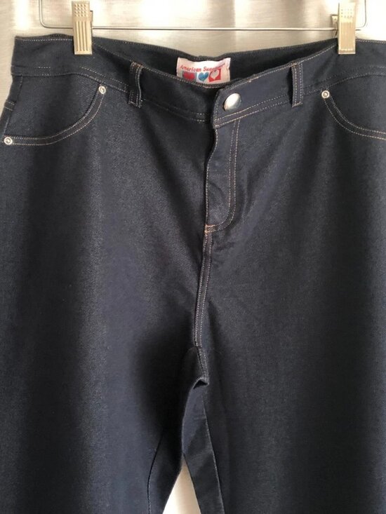 American Sweetheart Denim - American Sweetheart Women's Comfortable Pants Size L/P Soft Stretch Dark Blue